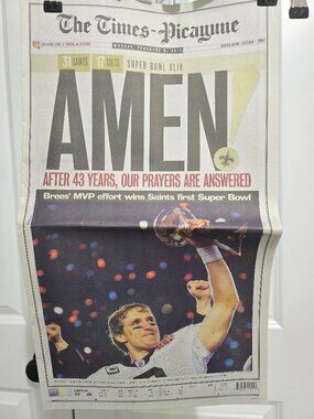 New Orleans Saints Superbowl Newspaper
